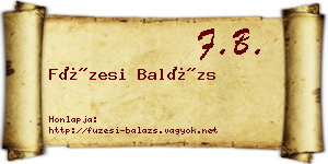 Füzesi Balázs névjegykártya