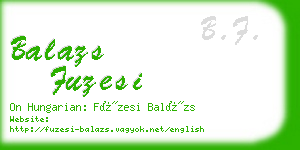 balazs fuzesi business card